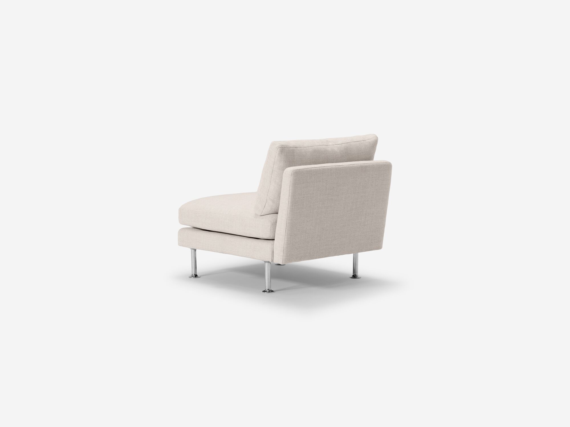 Ivory armless chair back angle view